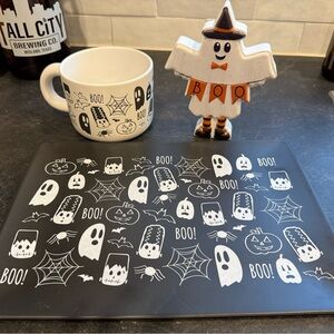 Halloween Ghost Mug and Placemat Set
